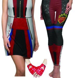 Evie Disney Descendants 3 Costume- Tank Dress, Leggings, Gloves- 3Pcs Cosplay